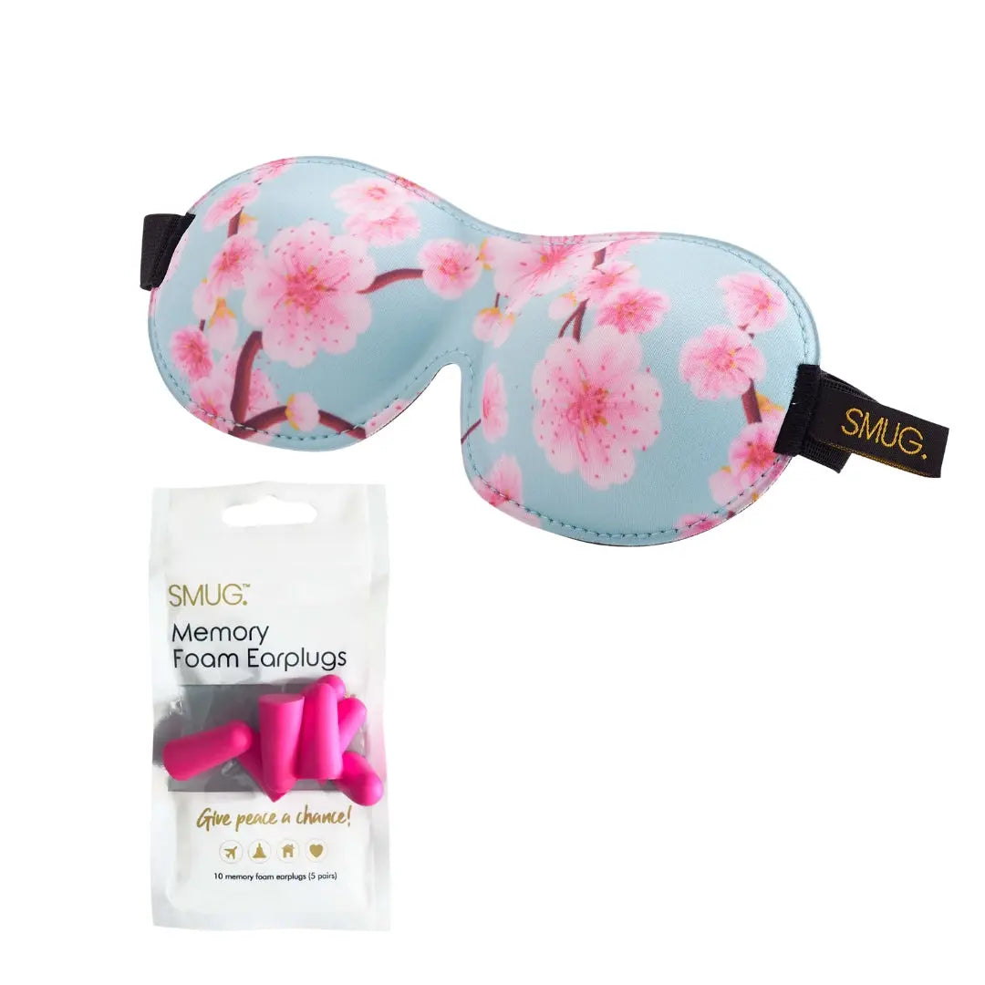 Contoured 3D Blackout Sleep Mask - Cherry Blossom Print SMUG