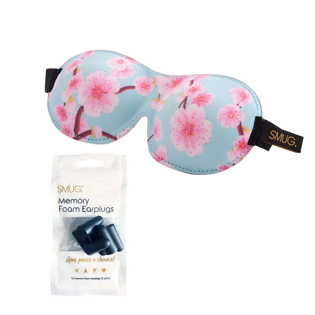 Contoured 3D Blackout Sleep Mask - Cherry Blossom Print SMUG