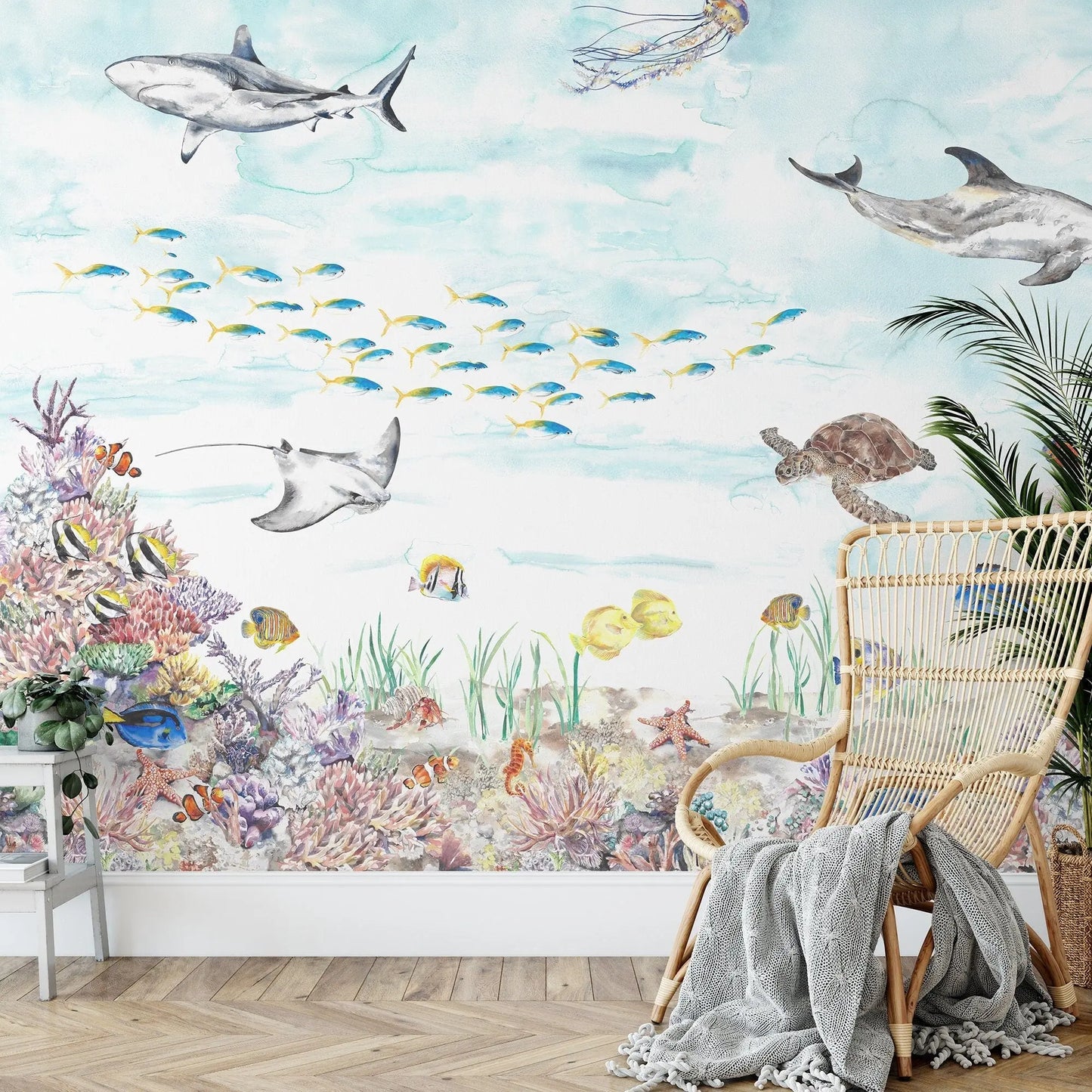 Coral Reef Underwater Mural Wallpaper Katie Hipwell Design