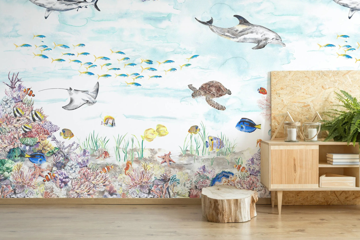 Coral Reef Underwater Mural Wallpaper Katie Hipwell Design