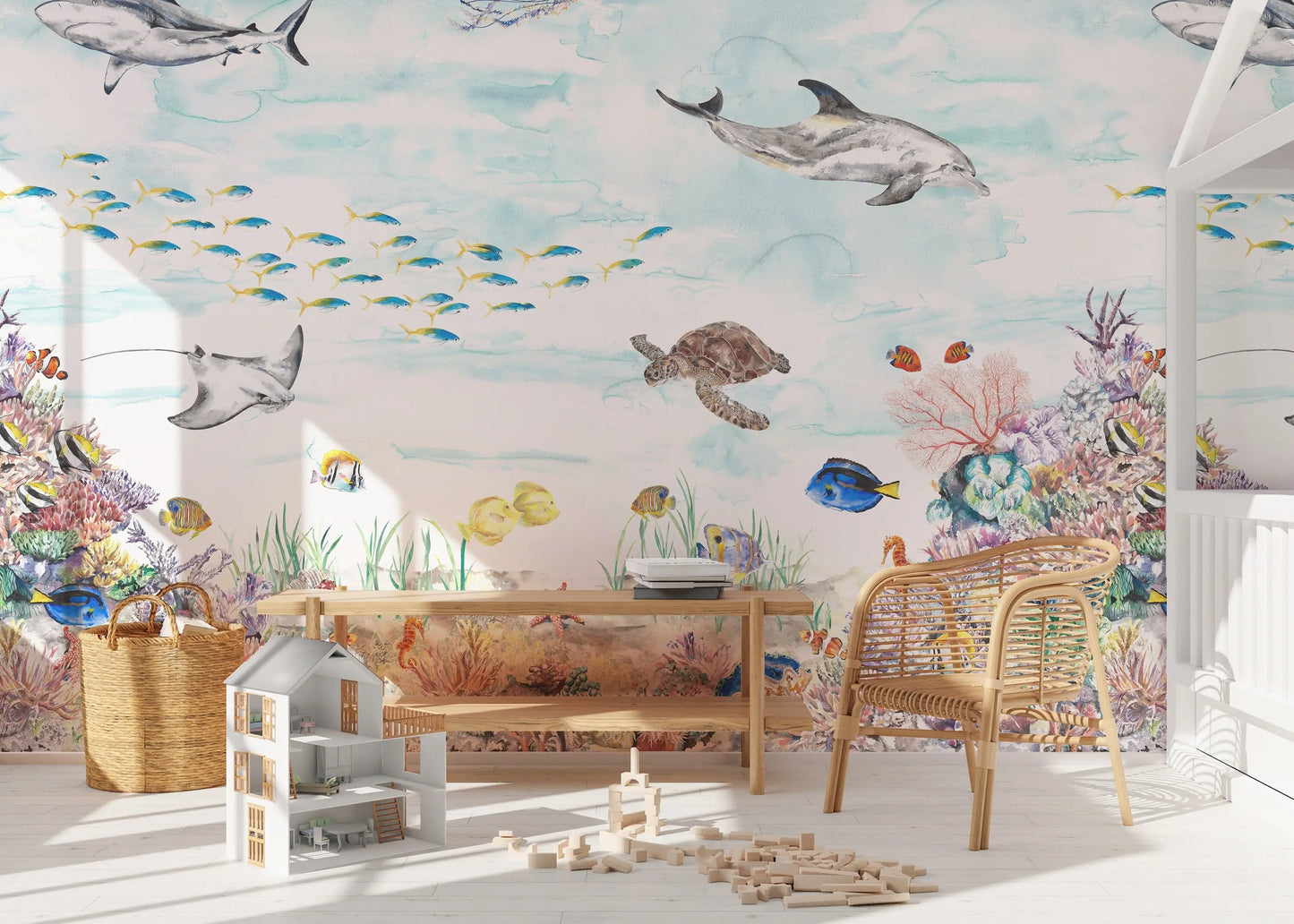 Coral Reef Underwater Mural Wallpaper Katie Hipwell Design
