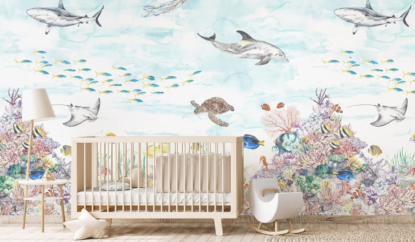 Coral Reef Underwater Mural Wallpaper Katie Hipwell Design
