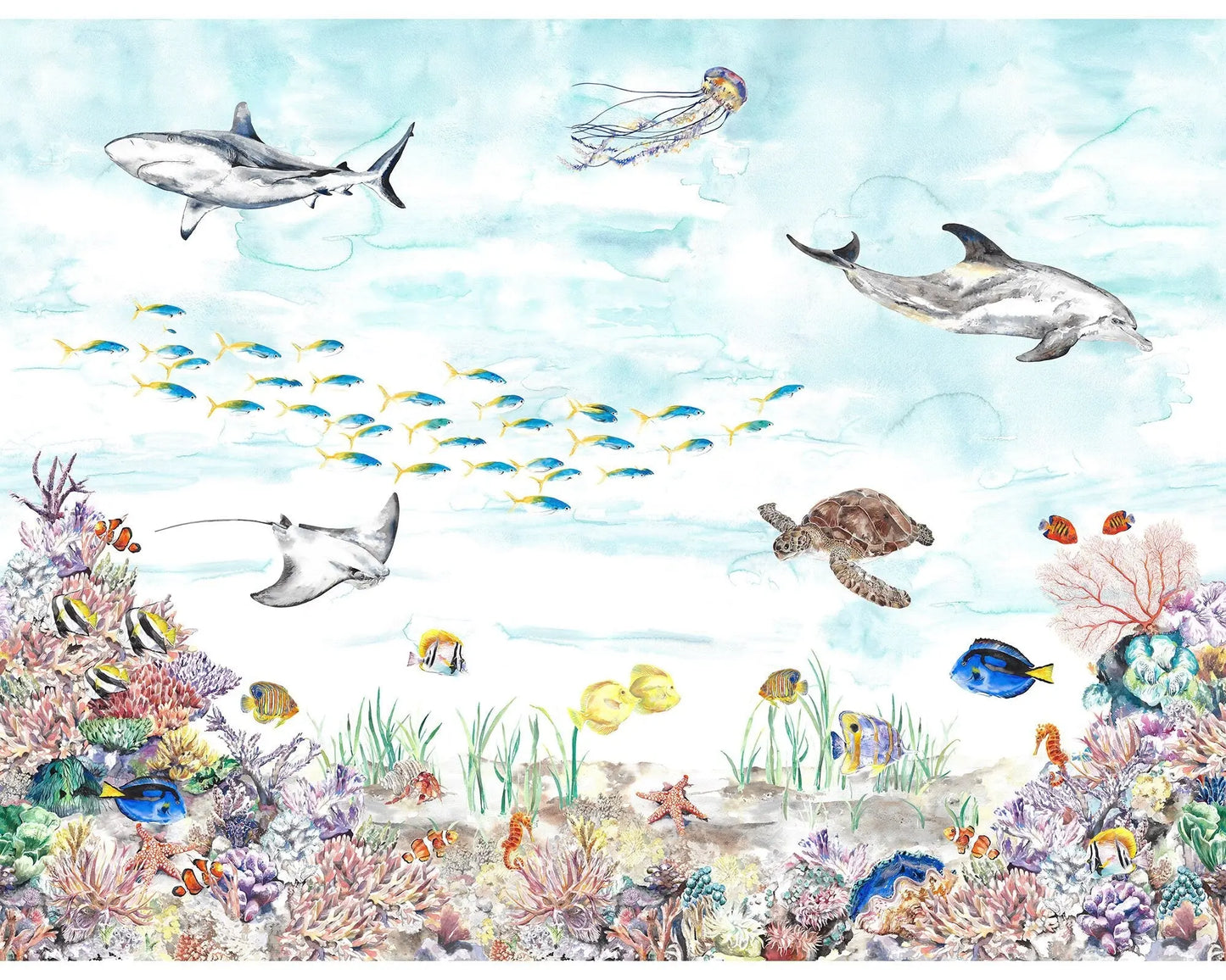 Coral Reef Underwater Mural Wallpaper Katie Hipwell Design