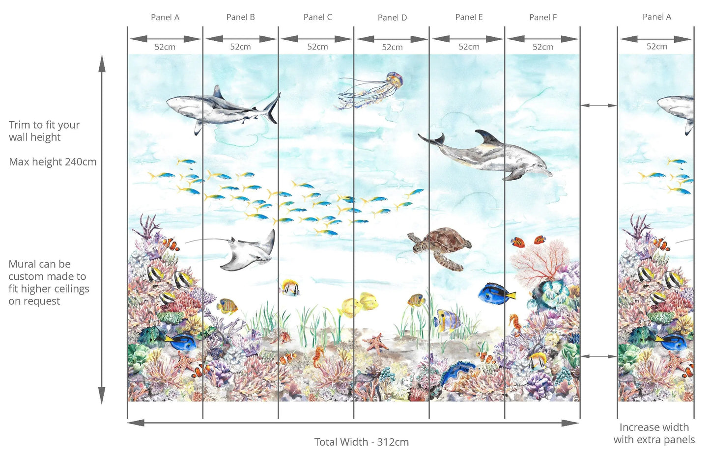 Coral Reef Underwater Mural Wallpaper Katie Hipwell Design