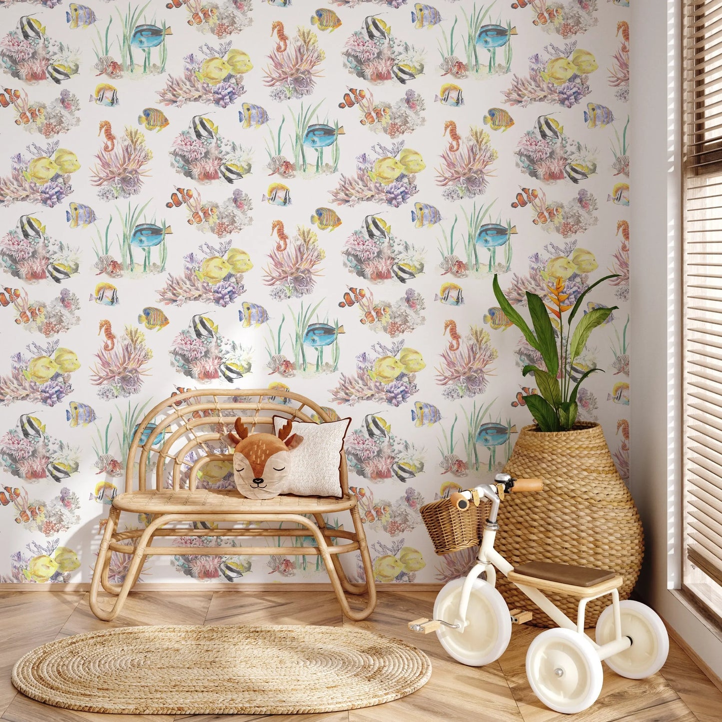 Coral Reef Watercolour Wallpaper Katie Hipwell Design