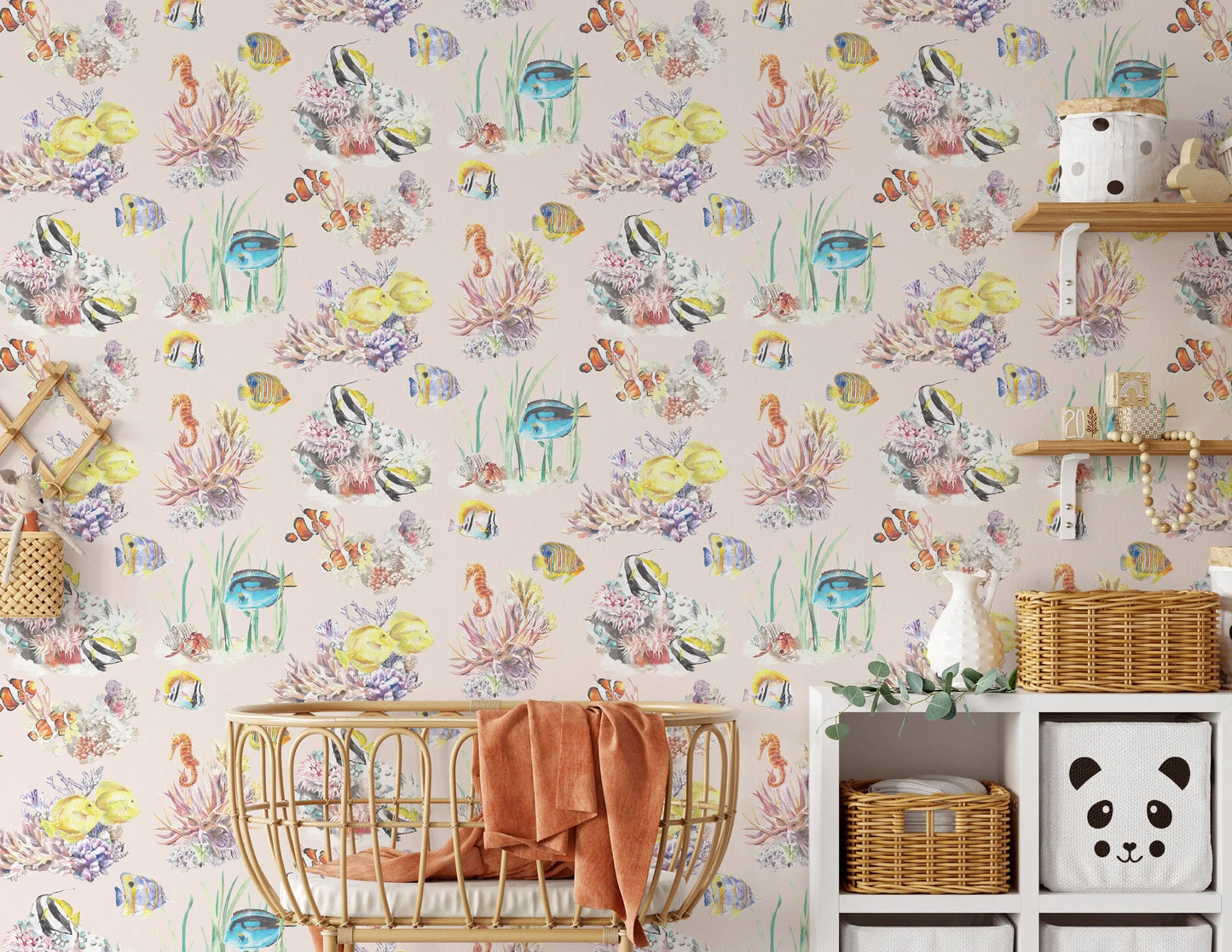 Coral Reef Watercolour Wallpaper Katie Hipwell Design