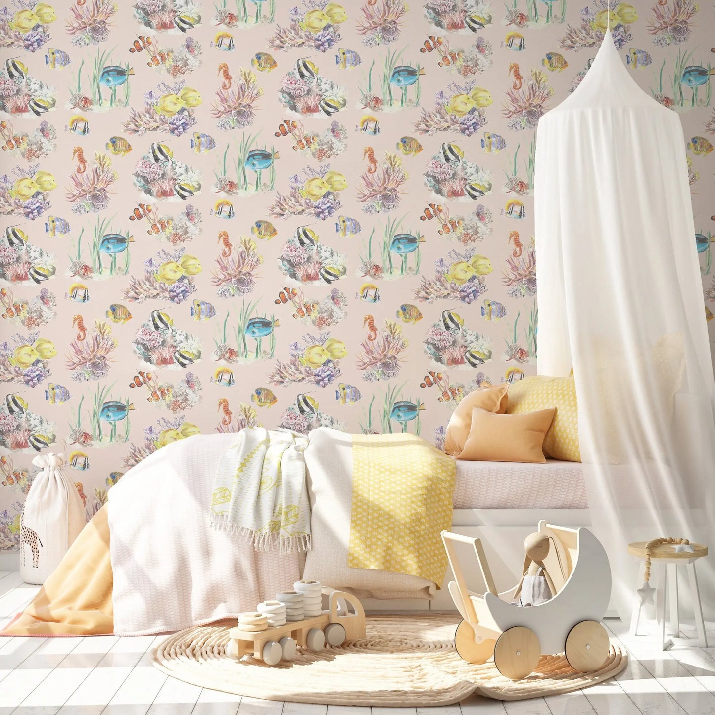 Coral Reef Watercolour Wallpaper Katie Hipwell Design