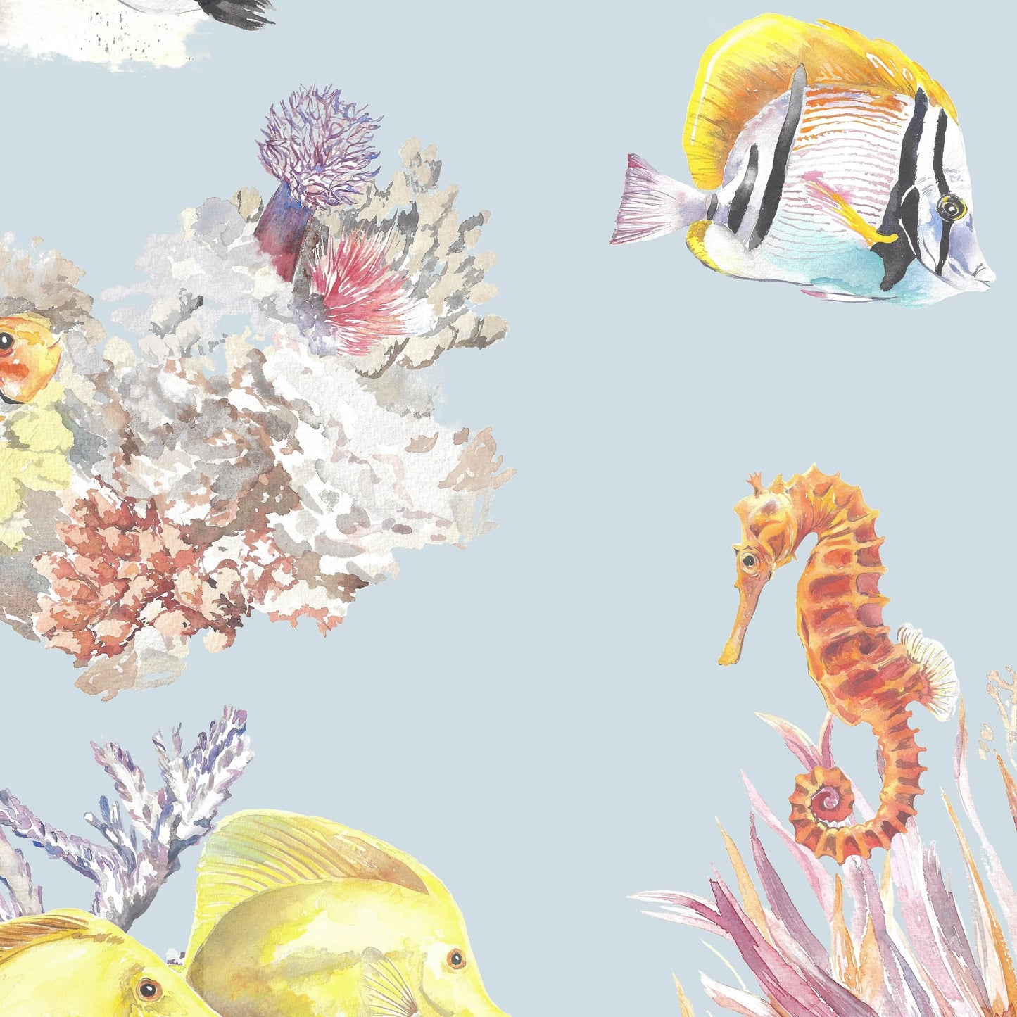 Coral Reef Watercolour Wallpaper Katie Hipwell Design