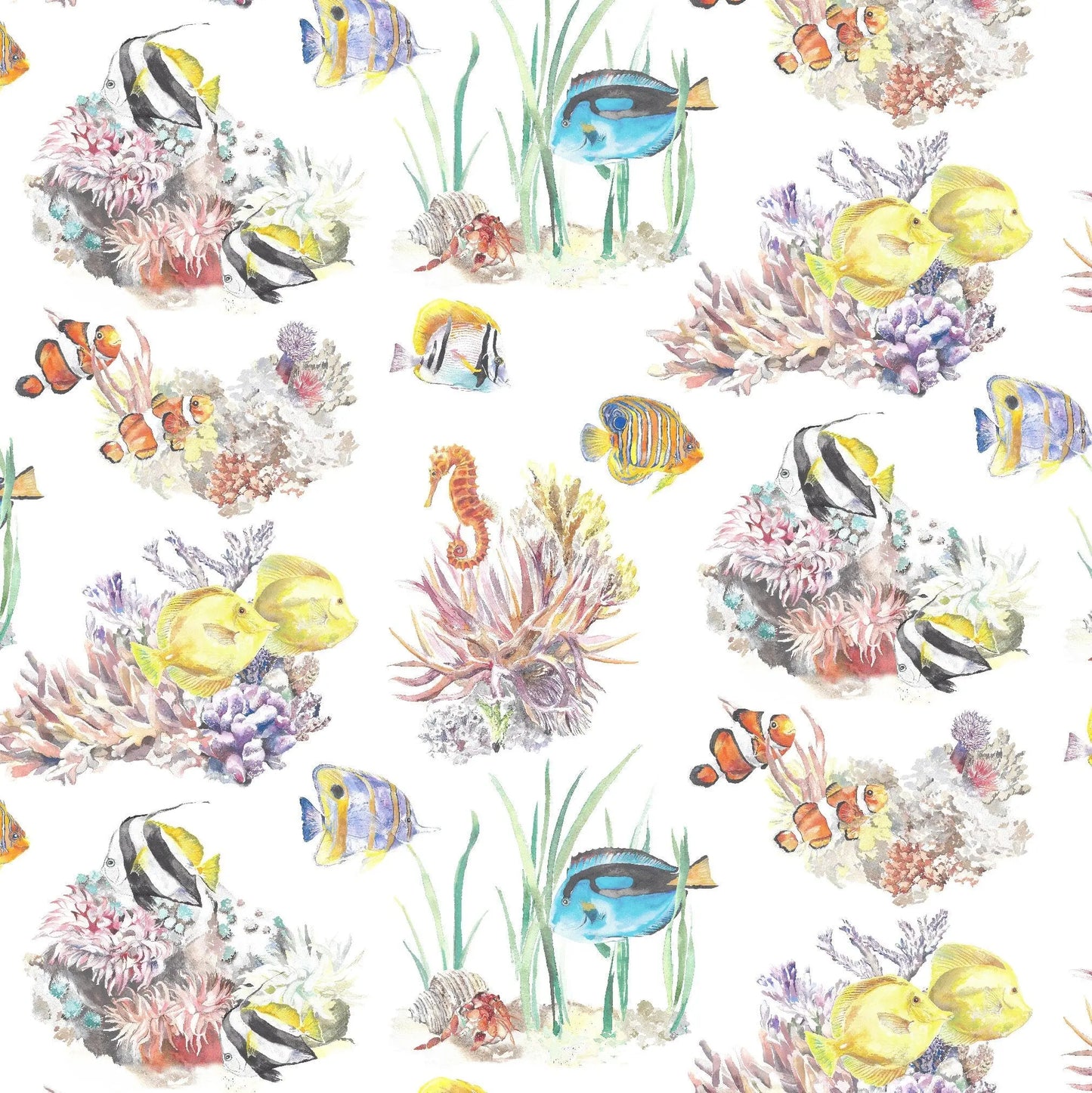 Coral Reef Watercolour Wallpaper Katie Hipwell Design