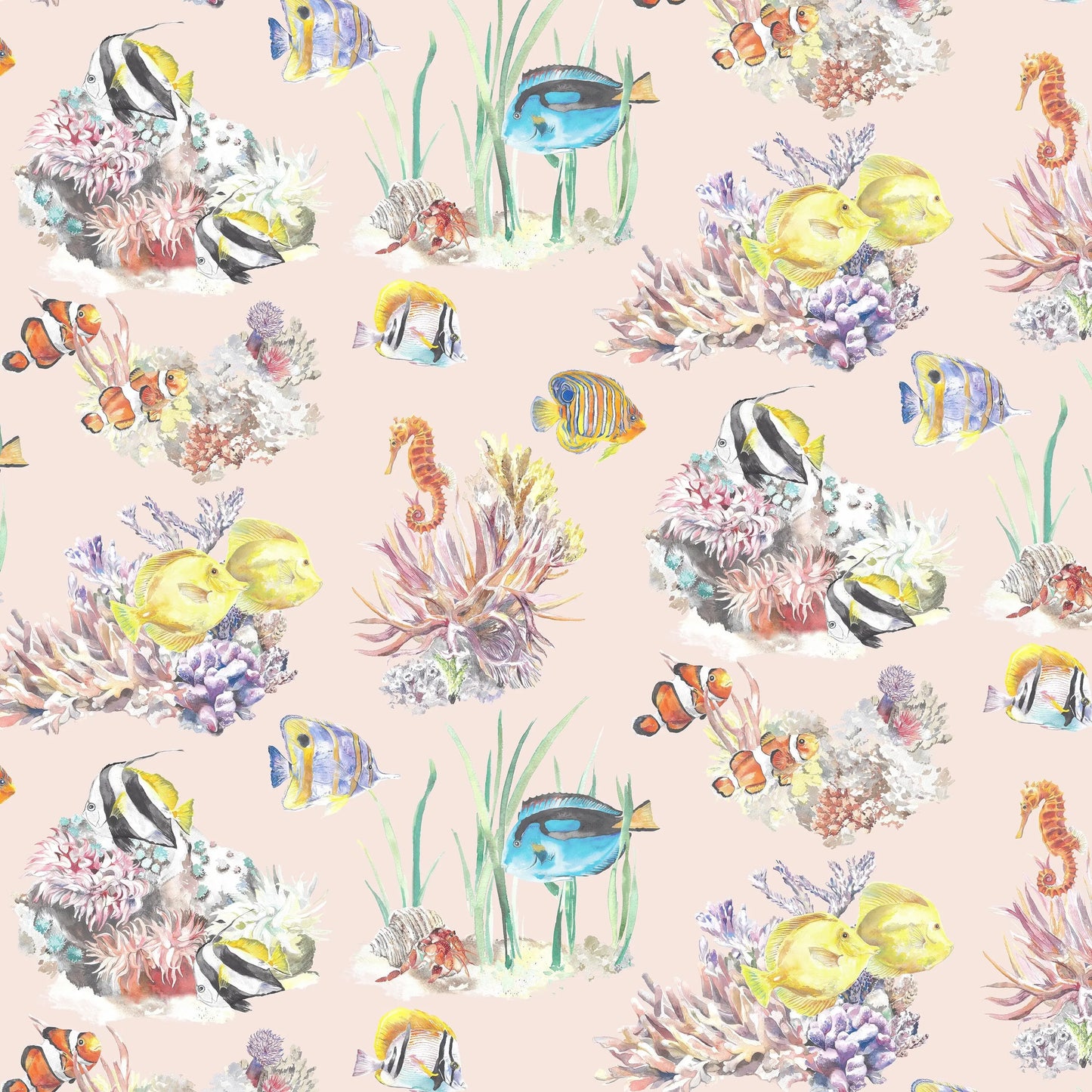 Coral Reef Watercolour Wallpaper Katie Hipwell Design