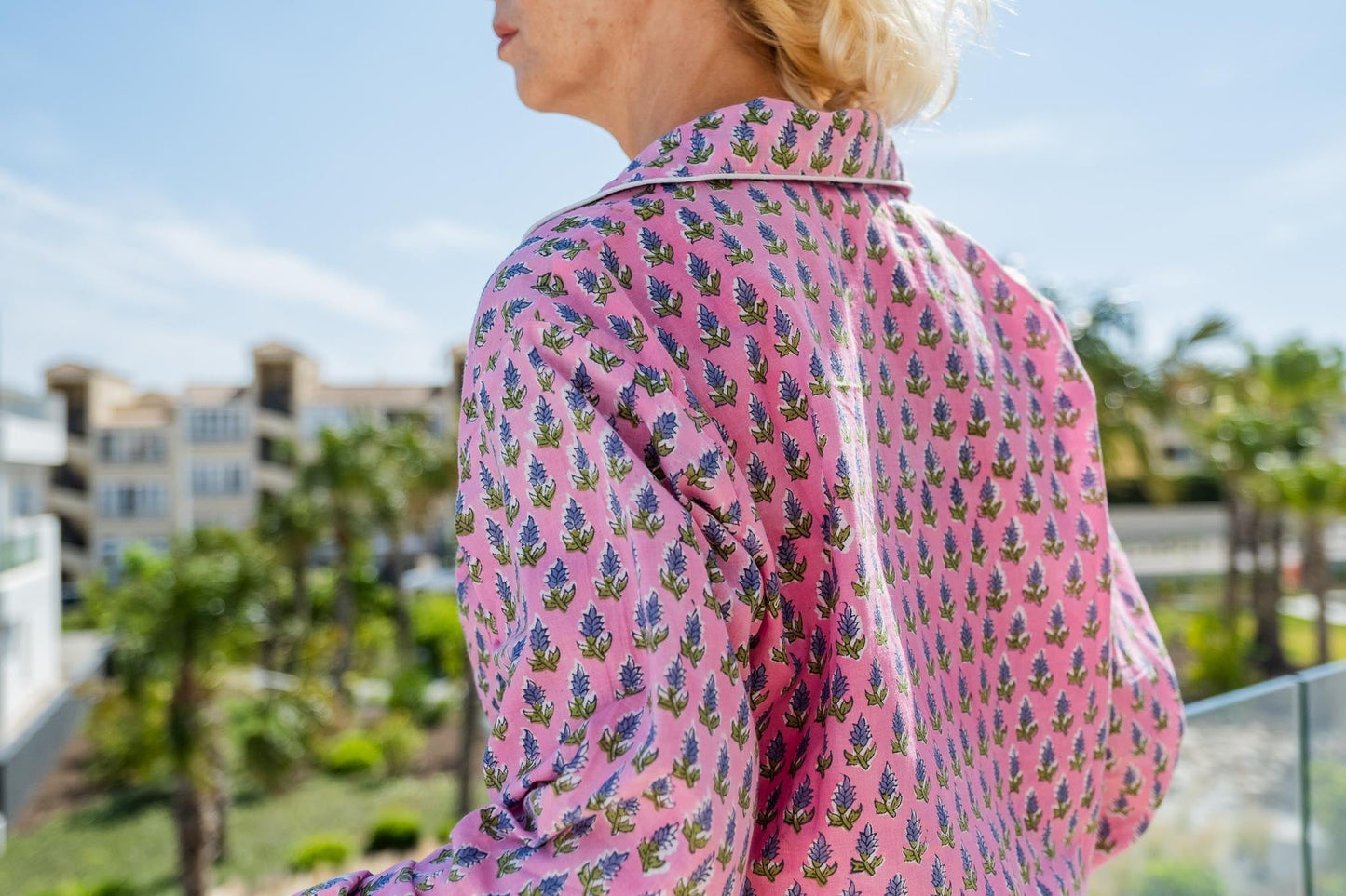 Sophie block print cotton pyjamas Naree Clothing