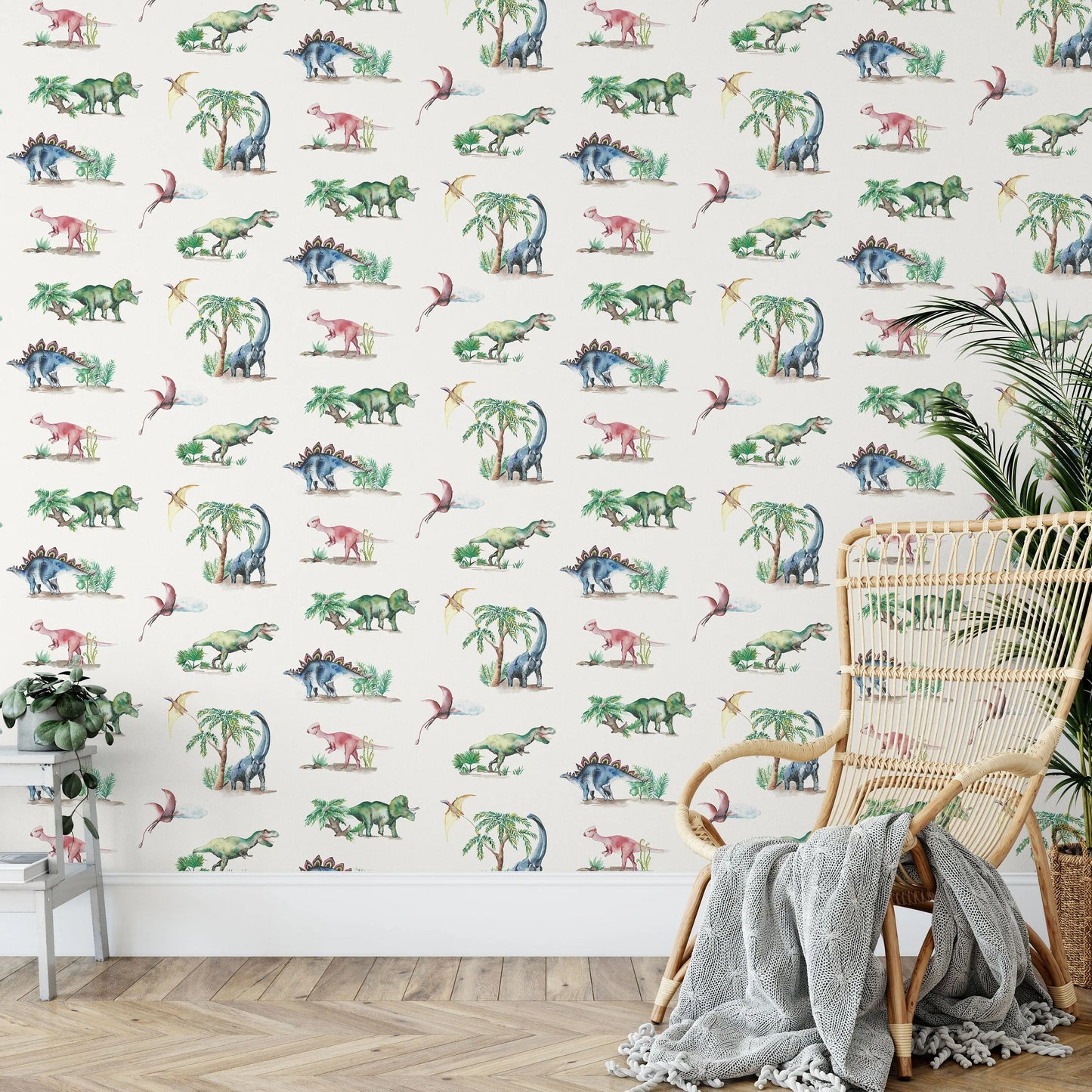 Dinosaurs Children's Wallpaper Katie Hipwell Design