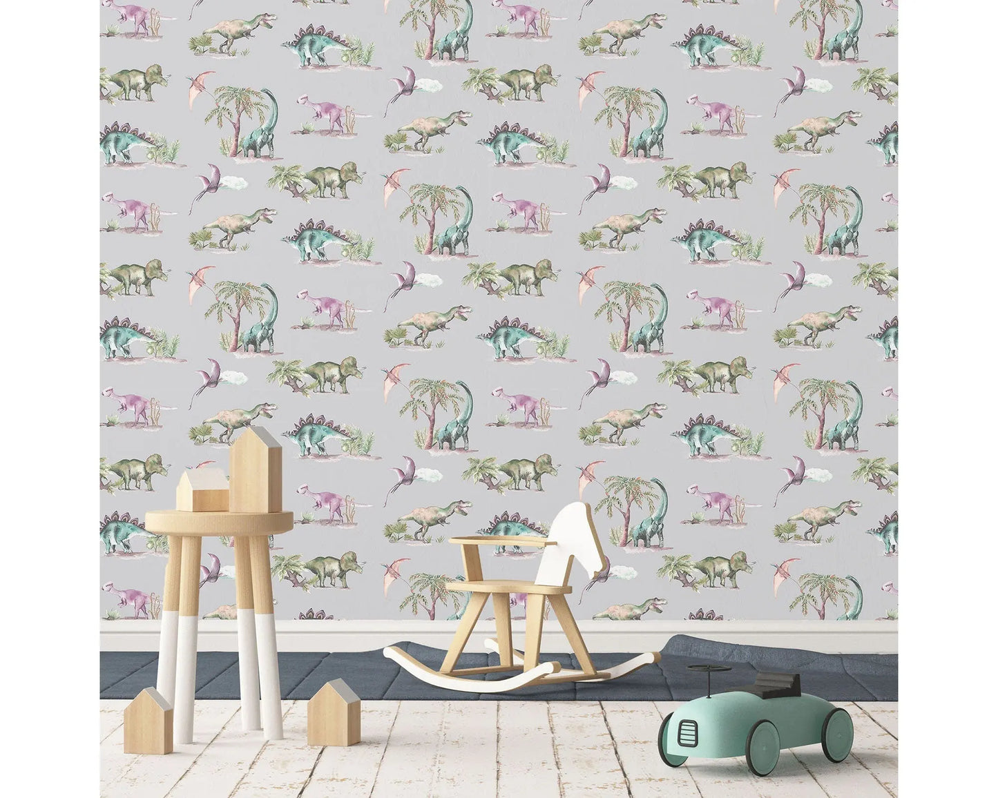 Dinosaurs Children's Wallpaper Katie Hipwell Design