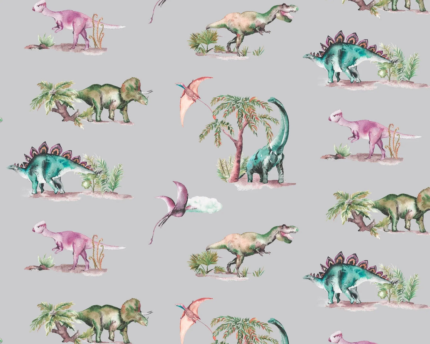 Dinosaurs Children's Wallpaper Katie Hipwell Design