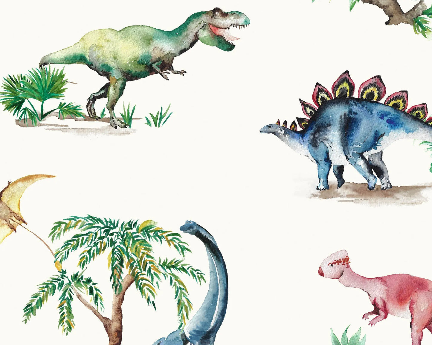 Dinosaurs Children's Wallpaper Katie Hipwell Design