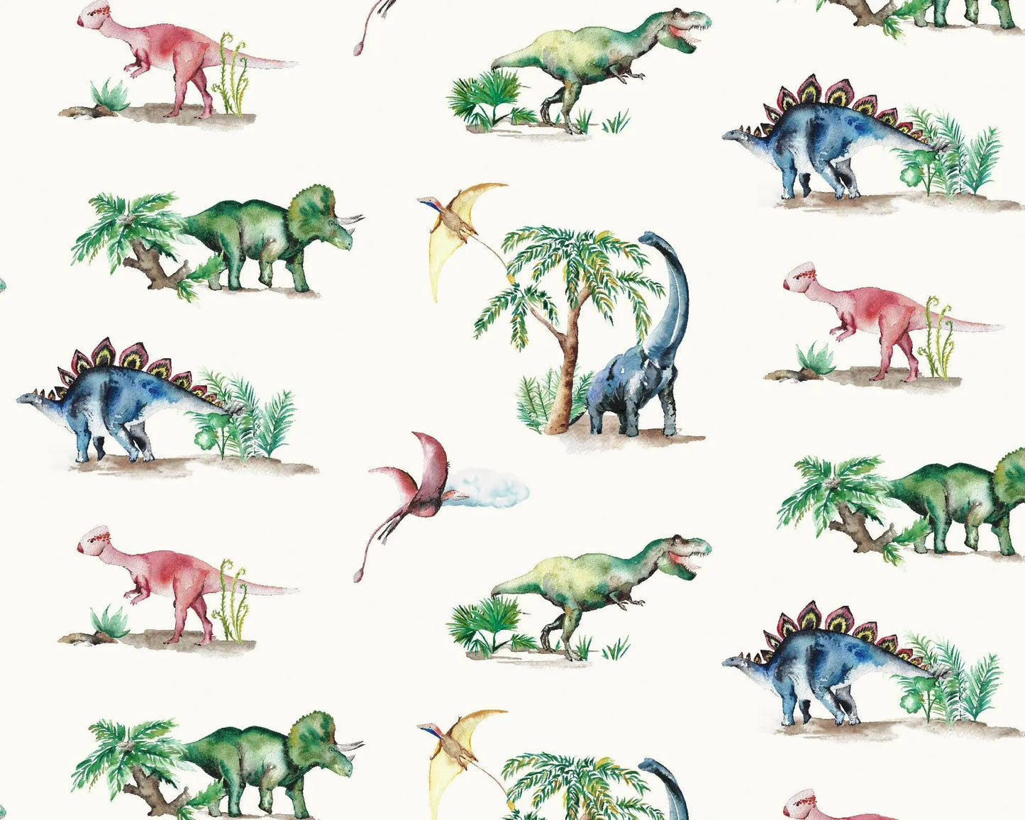Dinosaurs Children's Wallpaper Katie Hipwell Design