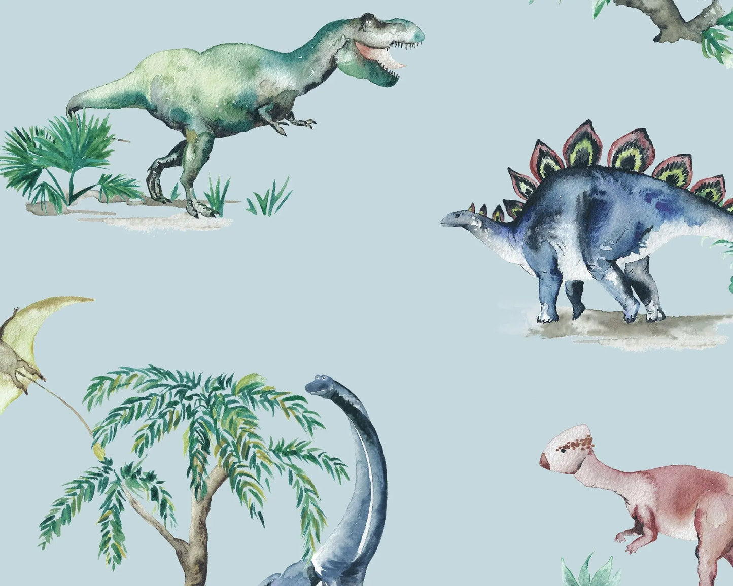 Dinosaurs Children's Wallpaper Katie Hipwell Design