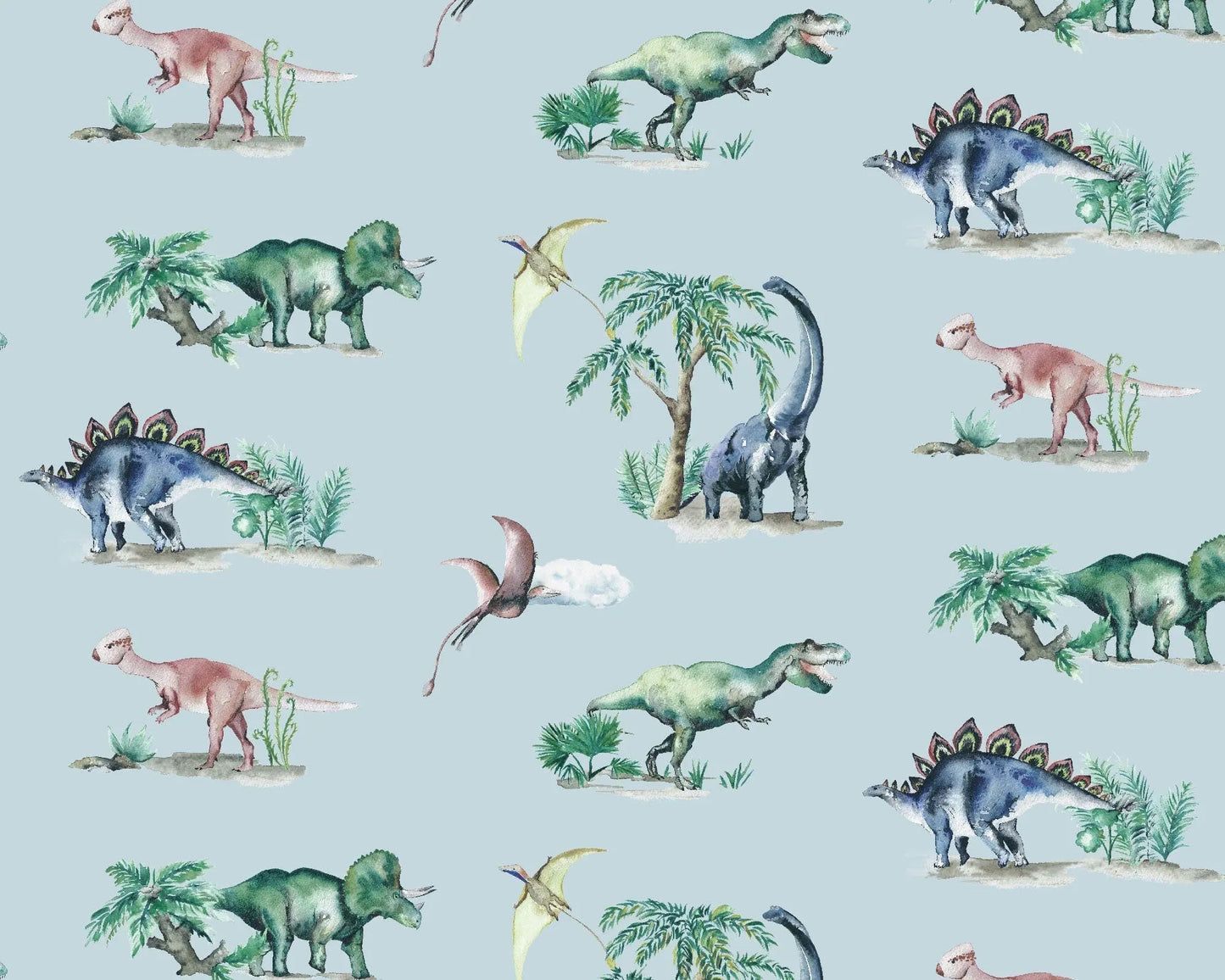 Dinosaurs Children's Wallpaper Katie Hipwell Design
