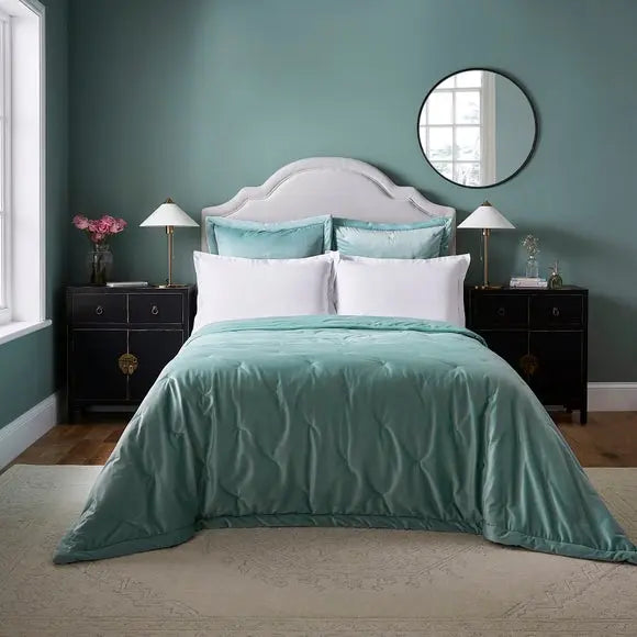 Velvet Bedspread Dunelm Bed Runner Dorma Burford Velvet Seafoam