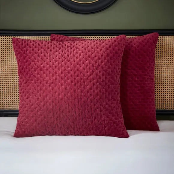 Dorma Genevieve Red Continental Square Pillowcase Dunelm