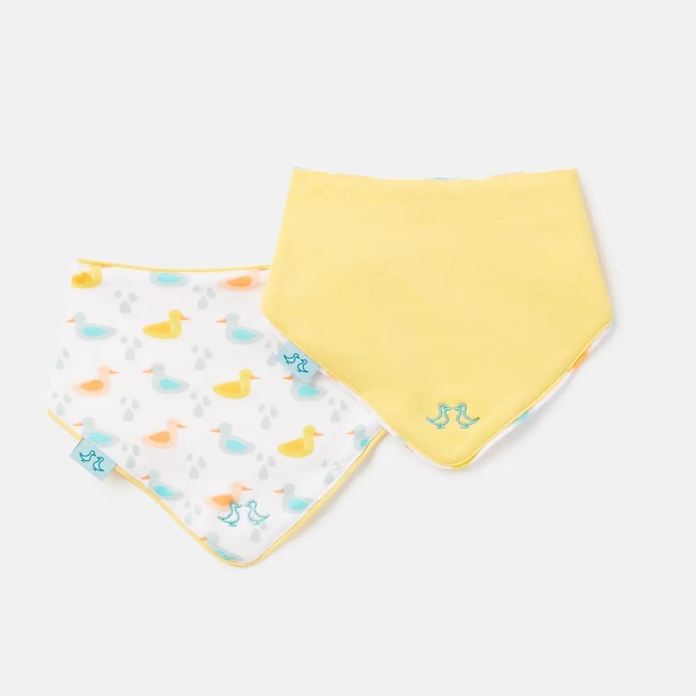 Ducks Pack of 2 Yellow Baby Dribble Bibs Luca and Rosa