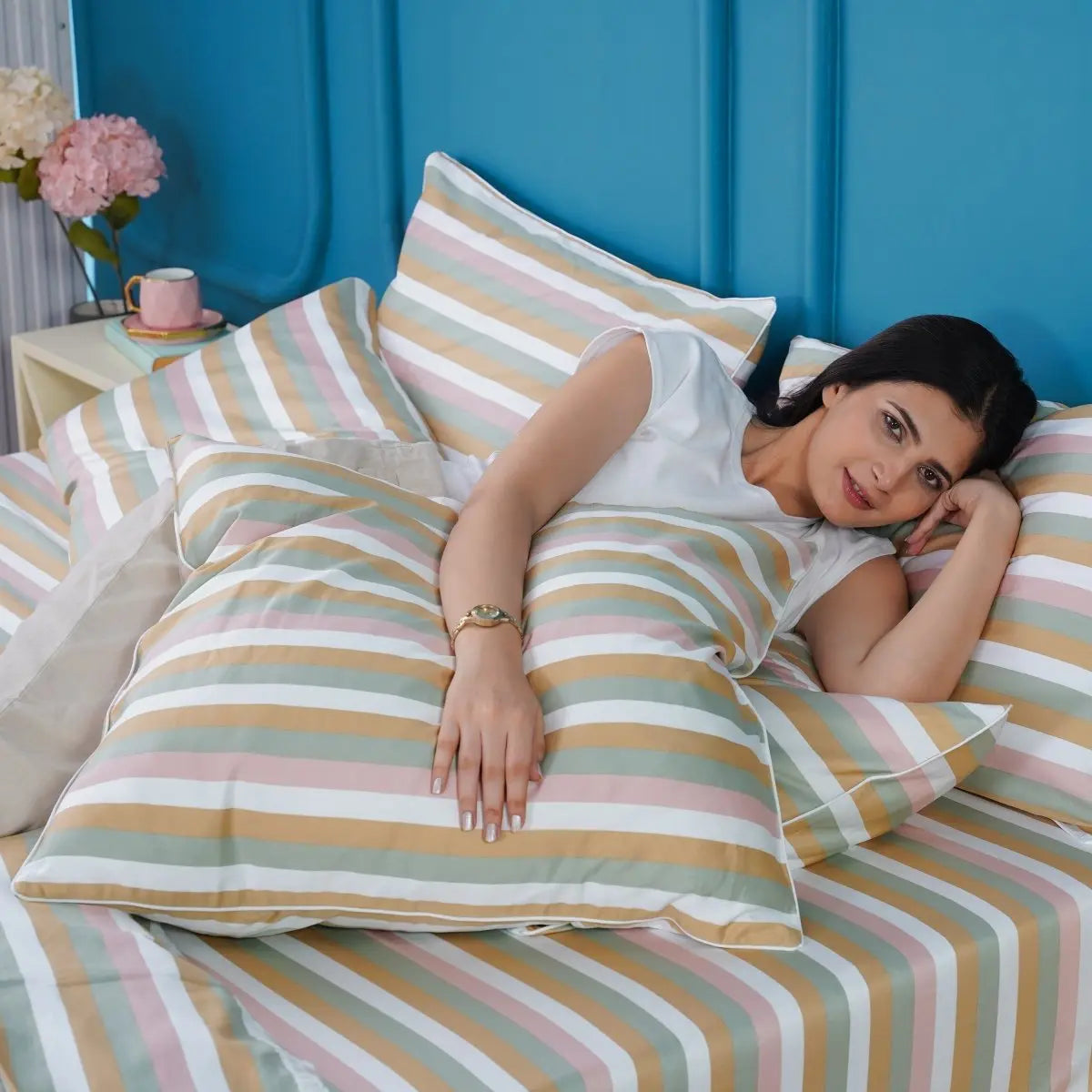 Ella Cotton - Serene Stripe Pillowcases Pair SHEET STORY