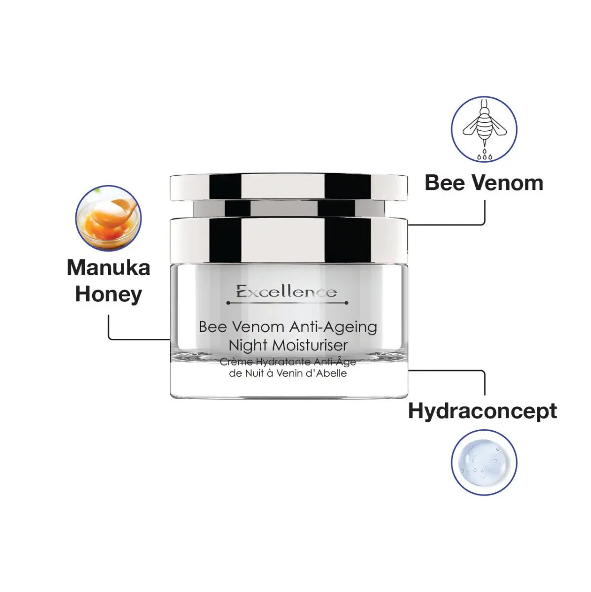 Excellence Bee Venom Anti-Ageing Night Moisturiser 50ml skinChemists