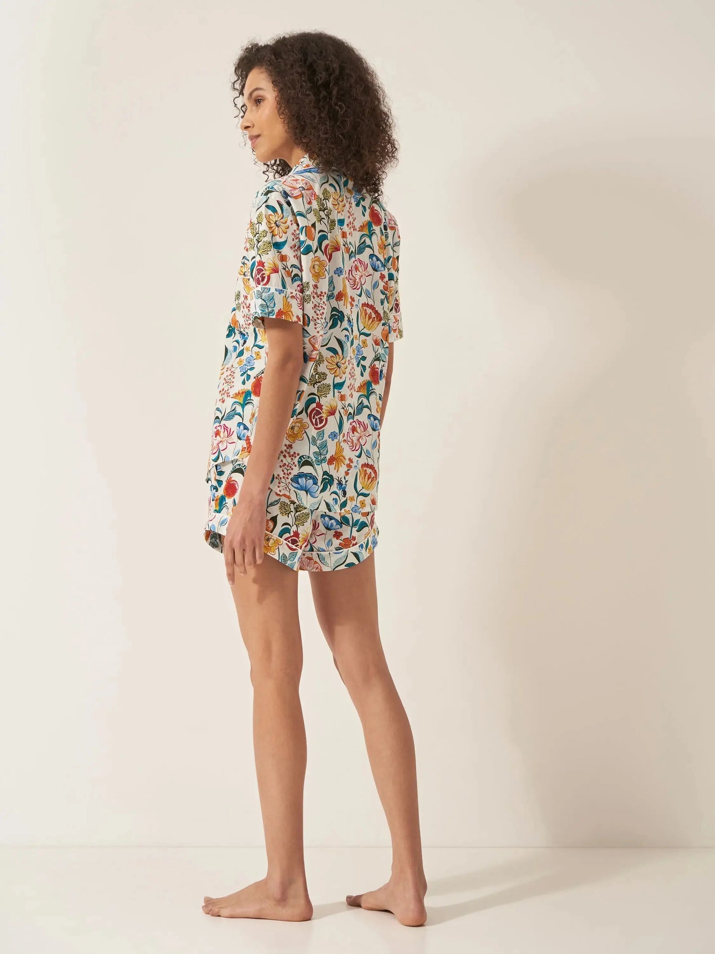 Florals Women's Short Sleeve Organic Cotton Pyjama Short Set Myza