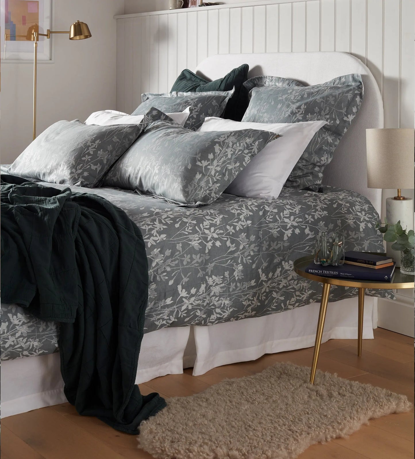 Florence Floral Jacquard 100% Cotton Duvet Cover The Secret Linen Store