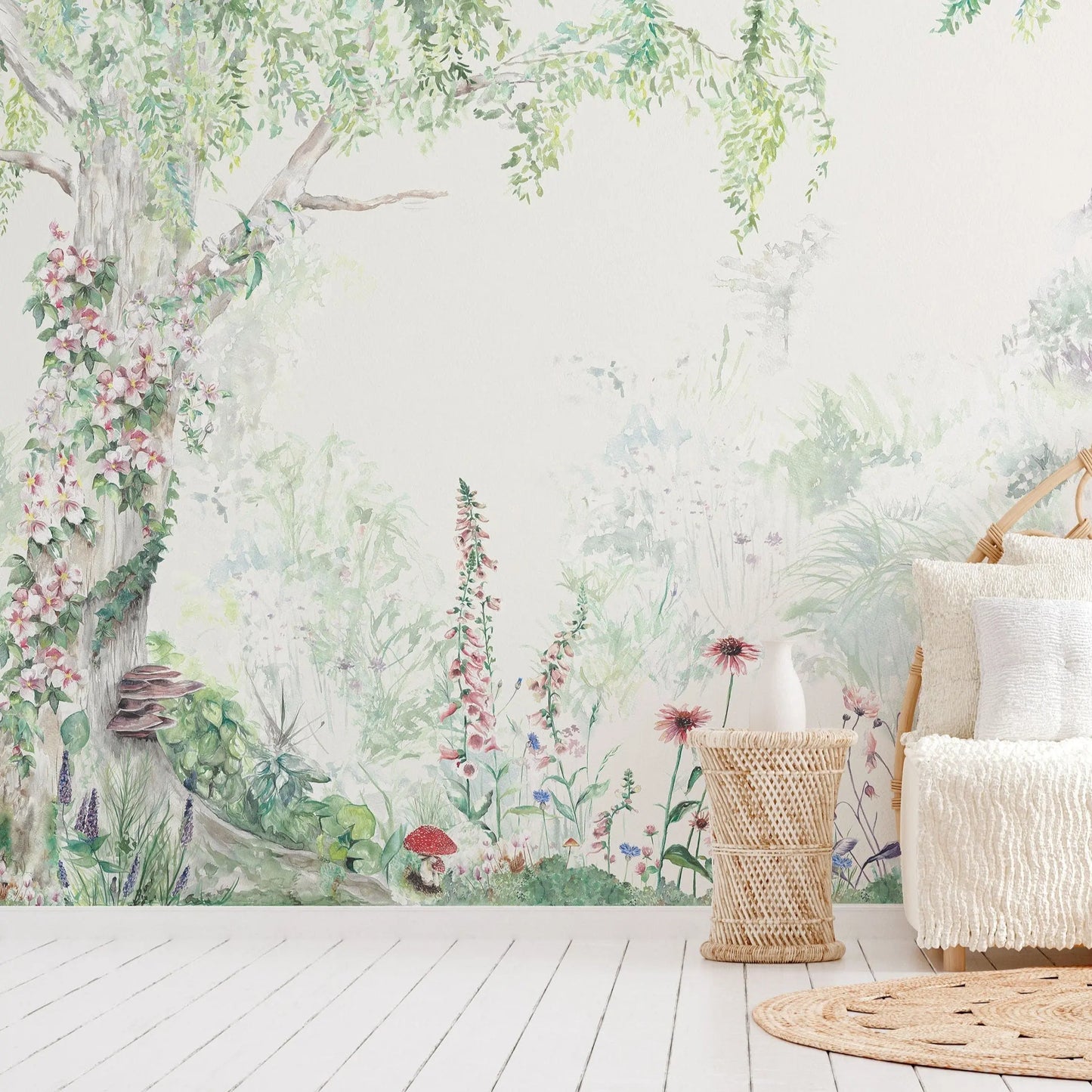 Flower Forest Mural Style Wallpaper Katie Hipwell Design