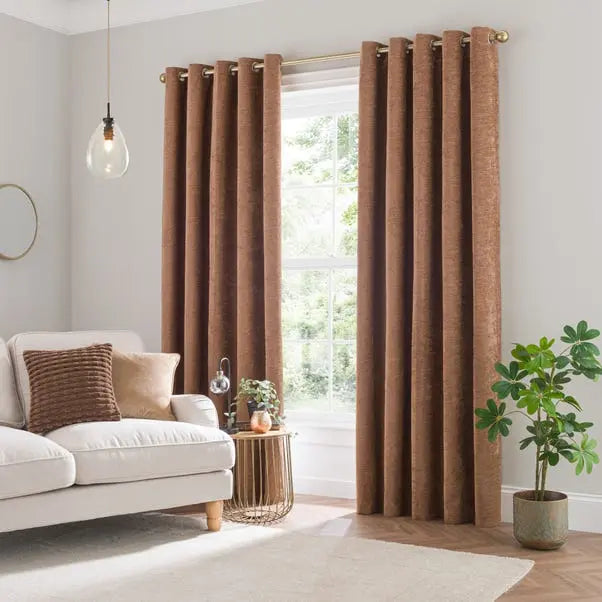 Genoa Chenille Blackout Eyelet Curtains Dunelm
