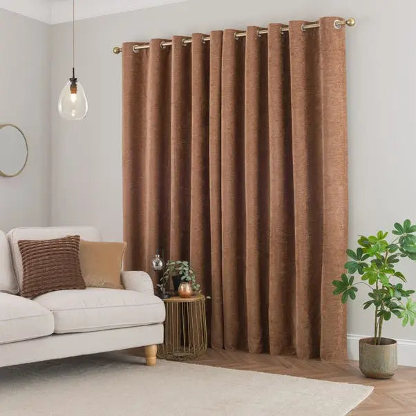 Genoa Chenille Blackout Eyelet Curtains Dunelm