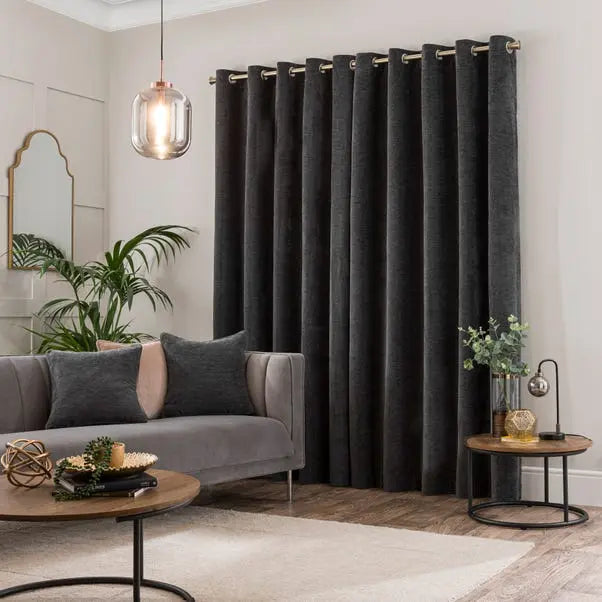 Genoa Chenille Blackout Eyelet Curtains Dunelm