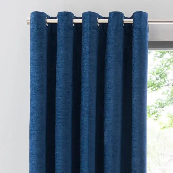 Genoa Chenille Blackout Eyelet Curtains Dunelm