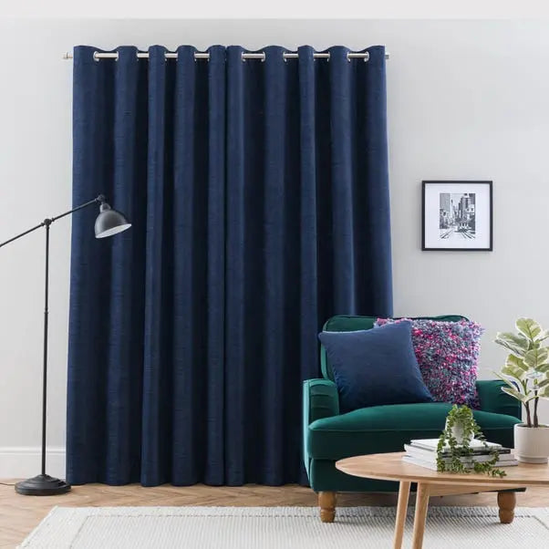 Genoa Chenille Blackout Eyelet Curtains Dunelm