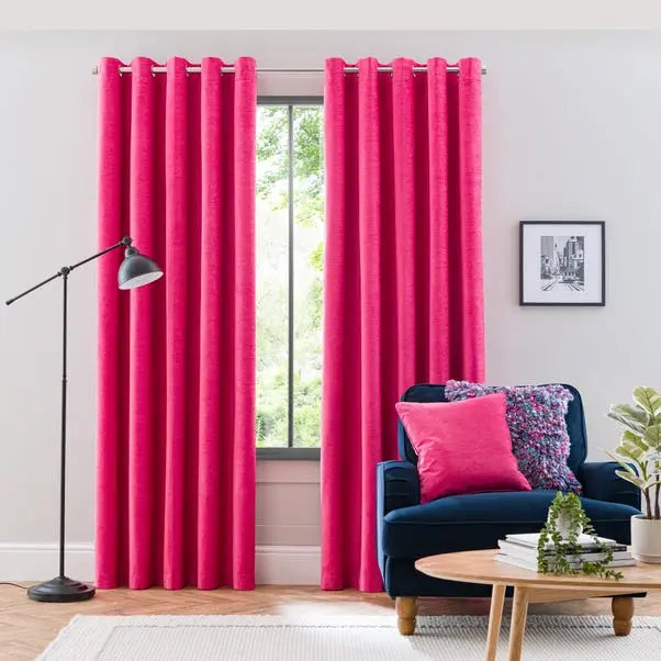 Genoa Chenille Blackout Eyelet Curtains Dunelm
