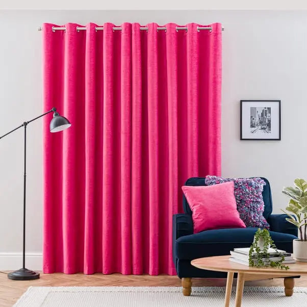 Genoa Chenille Blackout Eyelet Curtains Dunelm
