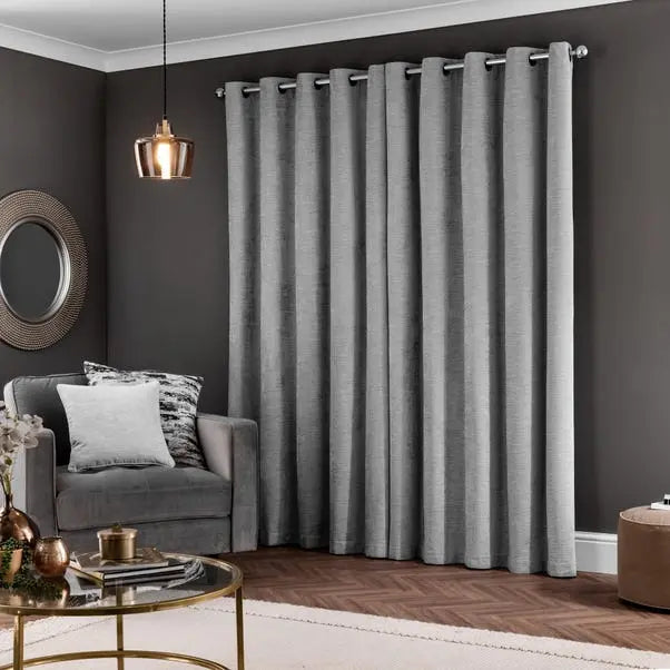 Genoa Chenille Blackout Eyelet Curtains Dunelm