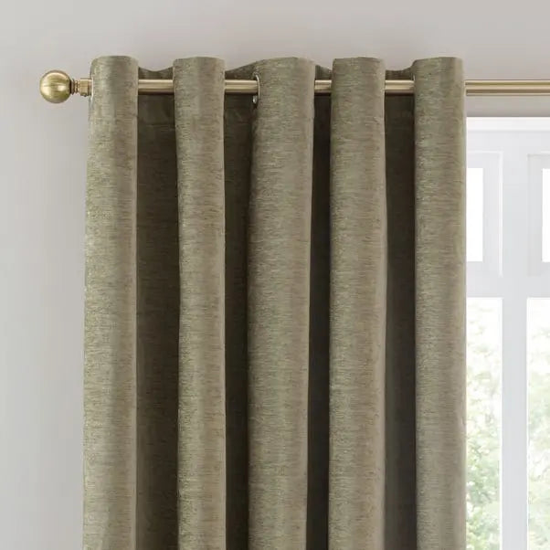 Genoa Chenille Blackout Eyelet Curtains Dunelm