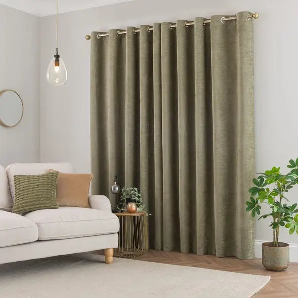 Genoa Chenille Blackout Eyelet Curtains Dunelm