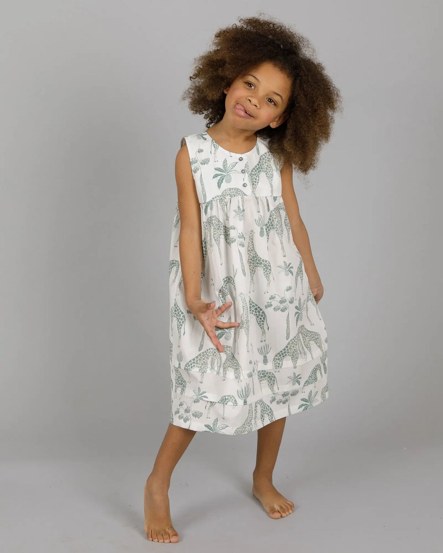 Girls Nighty - Green Giraffes Woodstock Laundry