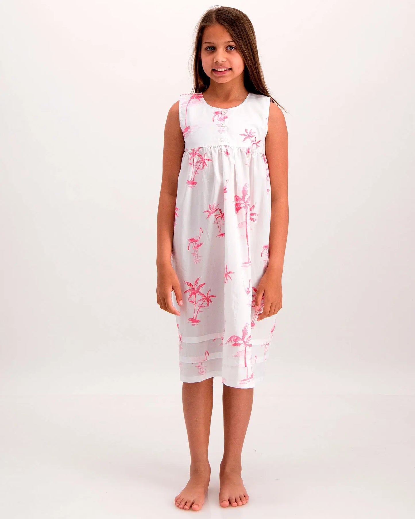 Girls Nighty - Pink Palms Woodstock Laundry