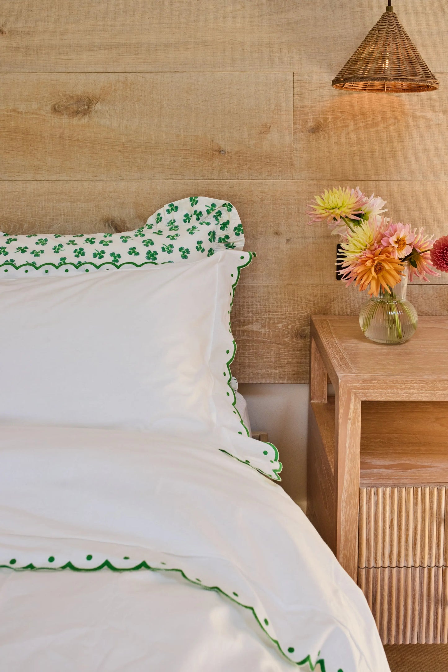 Green Scallop Bedlinen Set Lulu and Nat