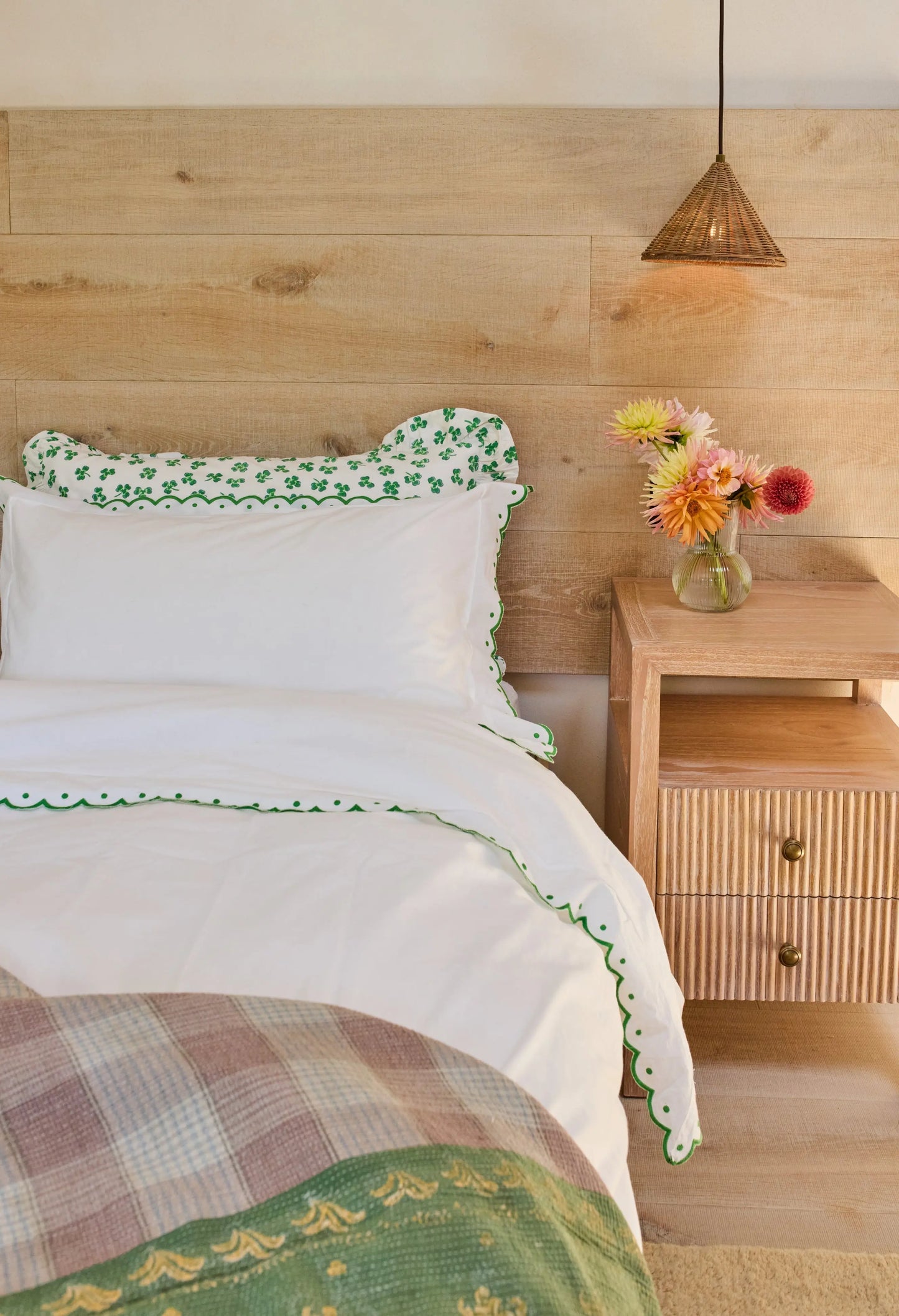 Green Scallop Bedlinen Set Lulu and Nat