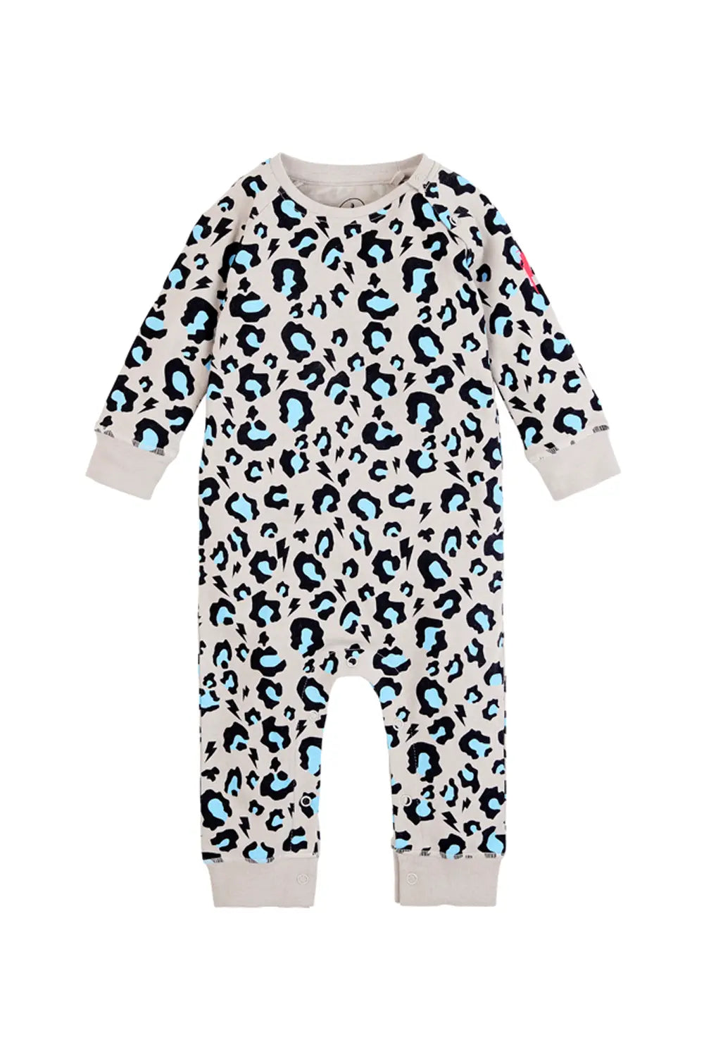 Grey with Blue and Black Snow Leopard Romper Scamp & Dude