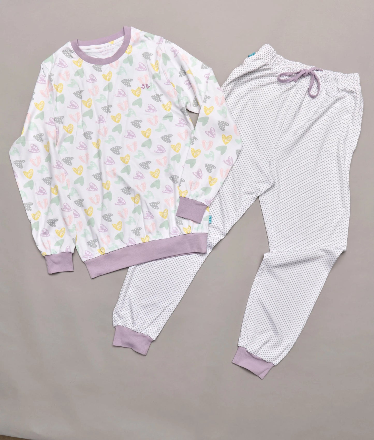 Heart Women's Organic Cotton Pyjama Trouser Set Luca and Rosa