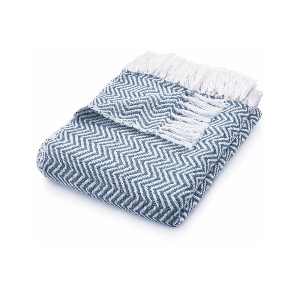 Herringbone Design Woven Throw The Rugs