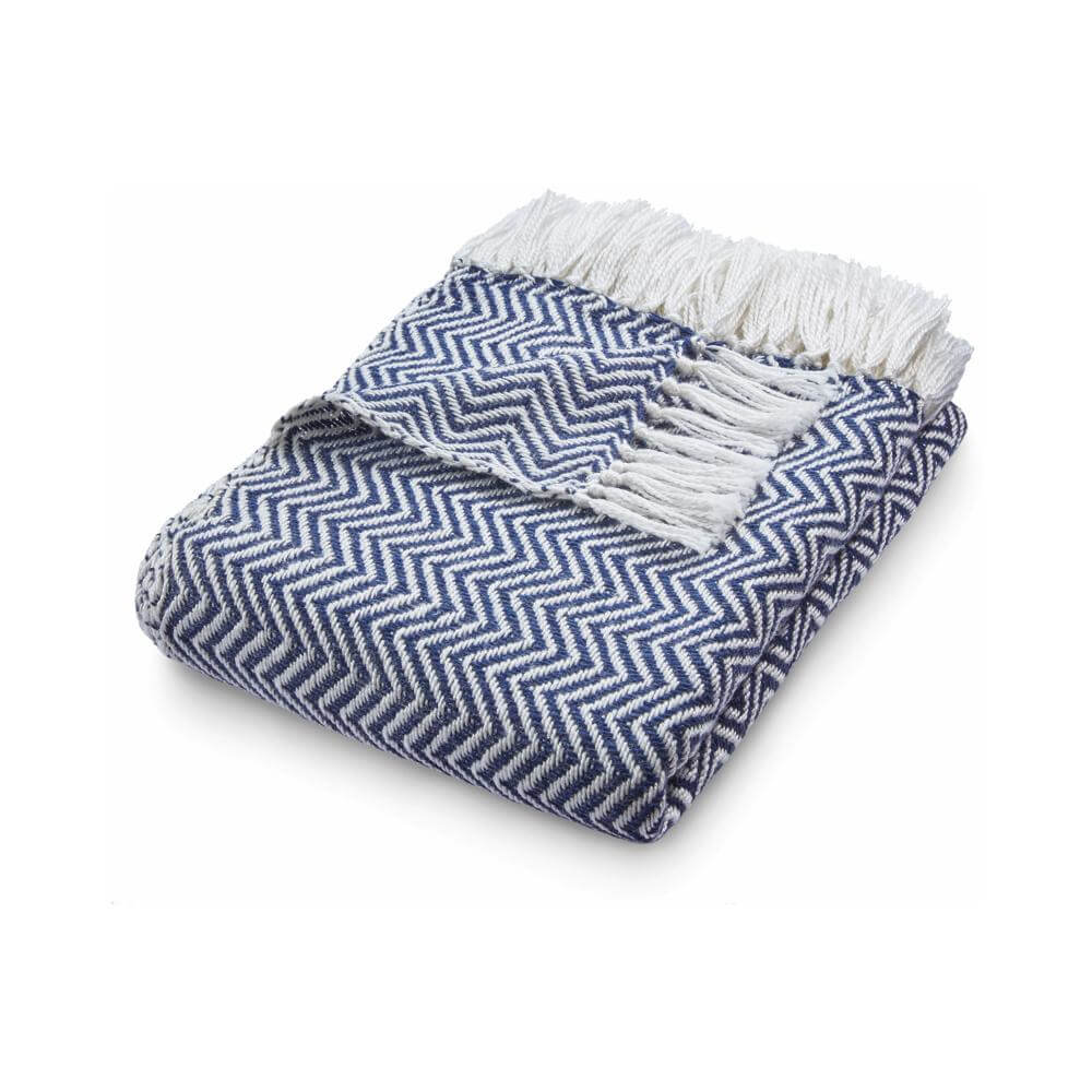 Herringbone Design Woven Throw The Rugs