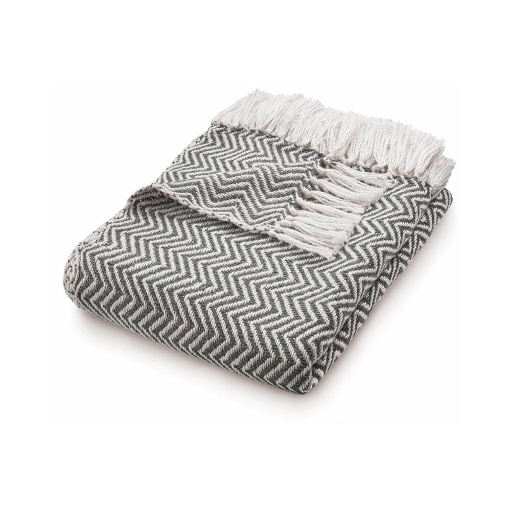 Herringbone Design Woven Throw The Rugs