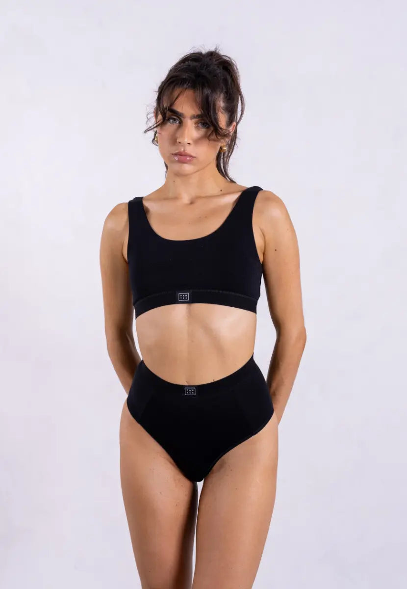 High Waisted Briefs, Black Pantee